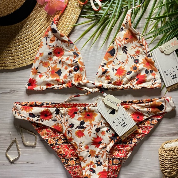 Billabong 🍉 Boho Swept Away Reversible Multi Way Tri Bikini Top | Tropic Bottoms - Picture 4 of 16